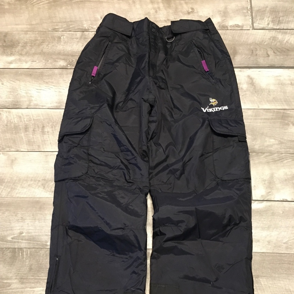 Minnesota Vikings NFL Team Apparel Black Ski Skiing Snowboarding Pants Sz Large